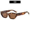 Occhiali da sole cat-eye tartarugati marroni con lenti sfumate e terminali in oro lucido - Tartaruga Lenti Tè (C3)