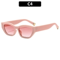 Occhiali da sole cat-eye con montura rosa gelatina e lenti rosa sfumate eleganti - Montatura Rosa Doppie Lenti Rosa (C4)