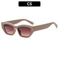Modern cat-eye sunglasses with grey jelly frames and gradient red-brown lenses, style C6 - Coffee Frame Double Tea Lens (C6)