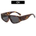 Retro oversized square sunglasses featuring a tortoiseshell pattern frame and grey lenses - Tortoise Frame Gray Lens