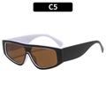 Lunettes de soleil rétro oversize avec monture bicolore noir et blanc et verres bruns - Monture Noir et Blanc Verre Thé