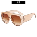 Quadratische Oversize-Sonnenbrille mit transparentem Teerahmen und Verlaufslinsen - Champagner Rahmen Doppelte Tee-Linse (C6)