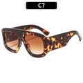 Oversized quadratische Sonnenbrille mit Schildpatt-Rahmen und braunen Verlaufsgläsern - Schildpatt Rahmen Tee Verlaufsgläser (C7)