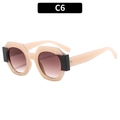Chic polygonal sunglasses in beige and flesh pink finish with brown gradient lenses - Jelly Pink Double Tea Lens (C6)