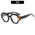 Polygonal tortoise shell accents on black frames stylish retro sunglasses variant C8 - Black Frame Clear Lens (C8)