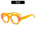 Fashionable translucent orange polygonal eyewear frame C11 with transparent lenses - Jelly Orange Clear Lens (C11)
