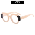 Geometric hexagon sunglasses in peach and black contrast frames with high gloss finish - Jelly Pink Clear Lens (C13)