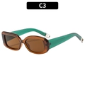 Retro-Sonnenbrille mit teefarbenem Rahmen und smaragdgrünen Bügeln in der Farbe C3 - Tee-Farben Rahmen Tee Linsen (C3)