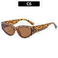 Vintage Cat-Eye Sonnenbrille in Leopard-Optik mit Kristalldetails am Brillenrand - Schildpatt Rahmen Tee Gläser