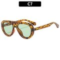Lunettes de soleil oversize écaille de tortue tendance avec verres vert clair mixtes - Monture Léopard Verres Verts