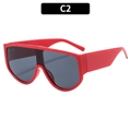 Occhiali da sole oversize rossi con lenti scure e aste larghe in variante colore C2 - Montatura Rossa Lenti Grigie