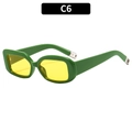 Vintage-Sonnenbrille mit grünem Rechteckrahmen und gelben Gläsern, Modell C6-Variante - Grüner Rahmen Gelbe Gläser (C6)