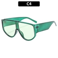 Occhiali da sole verdi oversize con lenti monopezzo e montatura trasparente alla moda - Montatura Verde Lenti Verdi