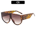 Modische Shield-Sonnenbrille mit Leopardenmuster-Rahmen und braunem Farbverlauf - Schildpatt Rahmen Teefarben Verlaufsglas
