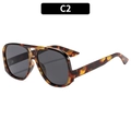 Lunettes aviateur oversize tendance avec monture écaille et verres gris foncé - Monture Écaille Verres Gris