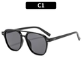 Occhiali da sole aviator neri classici con montatura a doppio ponte e lenti grigio scuro - Montatura Nera Lenti Grigie