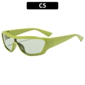 Occhiali da sole sportivi Y2K verde chiaro con lenti grigie per outdoor e stile urbano - Montatura Verde / Lenti Verdi