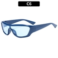 Y2K sporty outdoor cycling sunglasses in glossy dark blue frame and light blue lenses - Blue Frame / Blue Lens