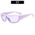 Y2K sporty lavender purple wrap around sunglasses with transparent frames for cycling - Purple Frame / Purple Lens