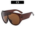 Occhiali da sole oversize color ambra con montatura trasparente e aste larghe - Montatura Marrone Lente Marrone Scuro