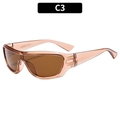 Y2K sporty cycling sunglasses with transparent brown PC frame and wrap-around lenses - Transparent Tea Frame Tea Lens