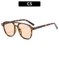 Lunettes aviateur à double pont avec monture écaillée et verres teintés orange - C5-Monture Écaille Verres Champagne