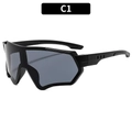 Gafas de sol deportivas de ciclismo negro mate con montura ancha y lentes grises - Montura Negra Lentes Grises