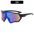 Gafas de sol deportivas negro mate con lentes de espejo Revo azul-violeta - C4-Montura Negra Espejo Verde