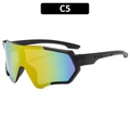 Occhiali sportivi da ciclismo con montatura nera opaca e lenti sfumate giallo-blu - C5-Montatura Nera Specchio Arancione