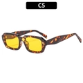 Retro-Rechteck-Sonnenbrille mit Schildpatt-Rahmen und hellgelben Gläsern - Schildpatt Rahmen Orange Linse (C5)