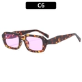 Retro-Sonnenbrille mit Schildpattmuster, hellvioletten Gläsern und dickem Rahmen - Schildpatt Rahmen Lila Linse (C6)