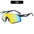 Gafas de sol de ciclismo con lentes degradadas amarillo-azul y montura negro mate C4 - Montura Negra Espejado Naranja (C4)