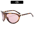 Modieuze zonnebril met schildpadmontuur, roze glazen en metalen accenten - Schildpadmontuur Roze Glazen (C9)