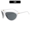 Lunettes de soleil pilote vintage blanches avec verres foncés et détails dorés, C4 - Monture Blanche Verre Gris (C4)