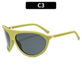 Lunettes de soleil oversize vert avocat mat à la mode avec verres gris - Monture Verte Verres Gris (C3)