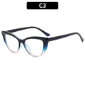 Occhiali anti luce blu cat-eye con montatura sfumata a tre colori stile C3 - Sfumato Blu e Rosa (C3)