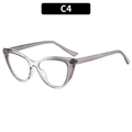 Montatura per occhiali cat eye anti luce blu in grigio viola trasparente C4 - Grigio Trasparente (C4)