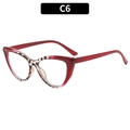 Cat eye blue light glasses with dark red frame and tortoiseshell pattern finish C6 - Red and Black Leopard (C6)