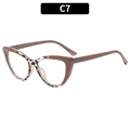 Cat eye blue light glasses with translucent brown frame and tortoise shell pattern - Khaki Leopard (C7)