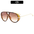Tortoiseshell aviator sunglasses with gradient brown lenses and side shields in C9 style - Tortoise Frame Gradient Tea Lens (C9)