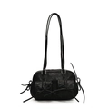 Grande borsa Boston nera vintage con fiocchi e tasche esterne per donna - Nero