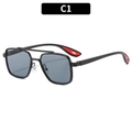 Lunettes de soleil aviateur homme noir mat à double pont et verres gris sport - Monture Noire Verres Gris