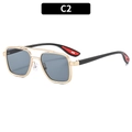 Lunettes aviateur pour hommes avec monture dorée à double pont et verres gris - Monture Dorée Verres Gris