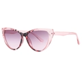 Occhiali da sole cat-eye rosa da donna con dettagli tartarugati e lenti viola sfumate - C03 Montatura Floreale Rosa Lente Sfumata Rosa