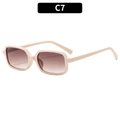 Retro square sunglasses in cream frame with brown gradient lenses for a stylish look - Beige Frame Tea Lens