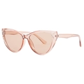 Occhiali da sole vintage occhio di gatto da donna in rosa pesca trasparente, modello CY8808 - C7-Tè Champagne