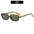 Retro square sunglasses with tortoiseshell frame and dark green lenses in variant C6 - Wood Grain Frame Dark Green Lens