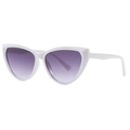 Occhiali da sole cat-eye retrò con montatura bianca e lenti viola sfumate - C04 Montatura Bianca Lente Doppia Grigia