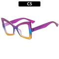 Cat eye blue light glasses with purple blue and orange gradient frame C5 - Triple Color Gradient