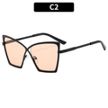 Occhiali cat-eye con montatura nera e lenti arancioni, codice colore C2 - Montatura Nera Lenti Tè Chiaro (C2)